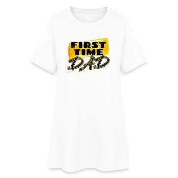 Parents Papa Enceinte Bébé Bonheur Déclaration de famille - Robe T-shirt Femme - blanc - Devant