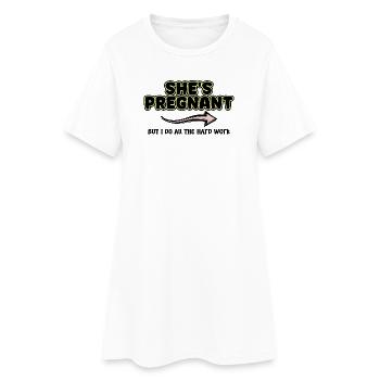 Drôles de dictons parents enceintes famille bonheur - Robe T-shirt Femme - blanc - Devant