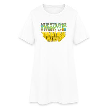 La vie est un voyage à travers le temps. - Robe T-shirt Femme - blanc - Devant