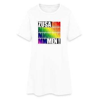 Zusammen - Frauen T-Shirt-Kleid - Weiß - Vorne