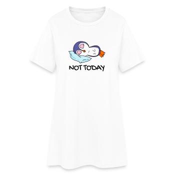 Pas aujourd’hui Pingouin Paresseux Cadeau Sommeil Sommeil - Robe T-shirt Femme - blanc - Devant