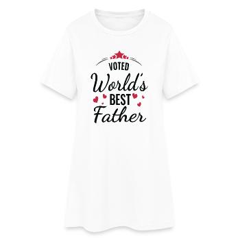 Voted World’s Best Father Heart Design - Women’s T-Shirt Dress - white - Front