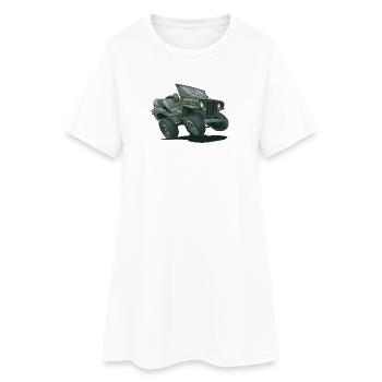 Willys MB Offroader 4x4 Millityr Oldtimer Us Army - Robe T-shirt Femme - blanc - Devant
