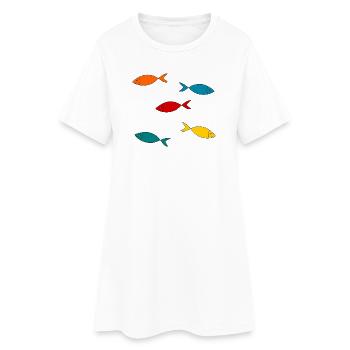 SARDINE. FISH. APRIL FOOL. EASTER. SEA - Women’s T-Shirt Dress - white - Front