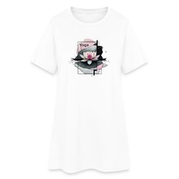 Yoga - Robe T-shirt Femme - blanc - Devant