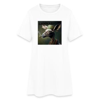 Cannabiche 04 avec typographie - Robe T-shirt Femme - blanc - Devant