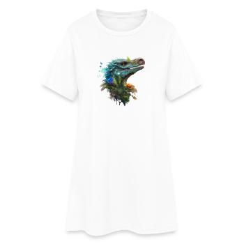Vélociraptor bleu - Robe T-shirt Femme - blanc - Devant