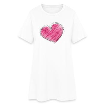 HEART. HEARTS. SAINT VALENTINE. LOVE. LOVE. CHRISTMAS - Women’s T-Shirt Dress - white - Front