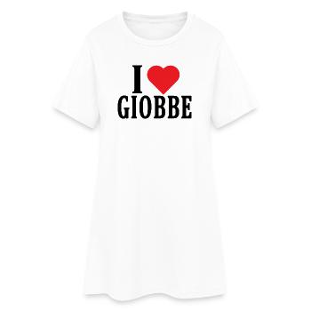 t-shirt J’adore Giobbe idée cadeau t-shirt - Robe T-shirt Femme - blanc - Devant