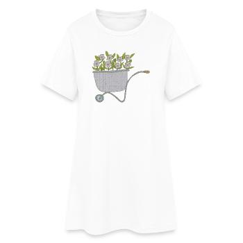 schubkarren blumen - Frauen T-Shirt-Kleid - Weiß - Vorne