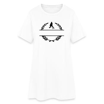 Hockey lady in laurel wreath monogram - Women’s T-Shirt Dress - white - Front