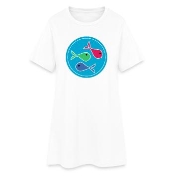 SARDINE. FISH. APRIL FOOL. EASTER. SEA - Women’s T-Shirt Dress - white - Front