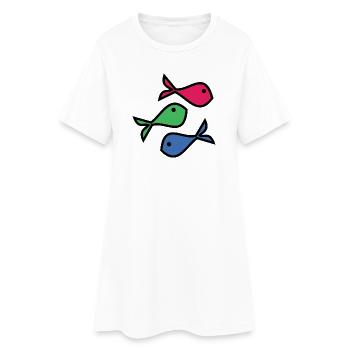 SARDINE. FISH. APRIL FOOL. EASTER. SEA - Women’s T-Shirt Dress - white - Front
