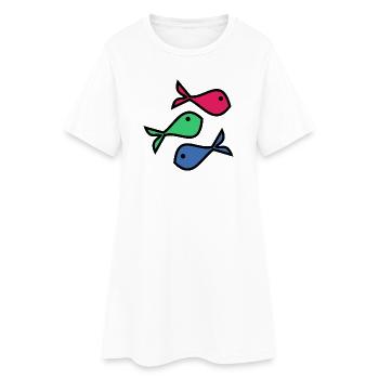 SARDINE. FISH. APRIL FOOL. EASTER. SEA - Women’s T-Shirt Dress - white - Front