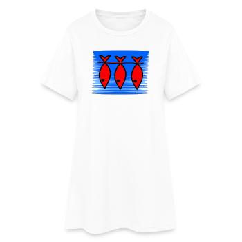 SARDINE. POISSON. POISSON D'AVRIL. PÂQUES. MER - Robe T-shirt Femme - blanc - Devant