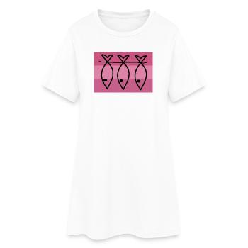 SARDINE. FISH. APRIL FOOL. EASTER. SEA - Women’s T-Shirt Dress - white - Front