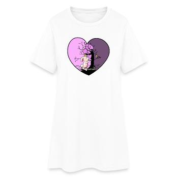 Coeur Lapin Fantaisie Oiseau Enfants Toddler Bébé - Robe T-shirt Femme - blanc - Devant