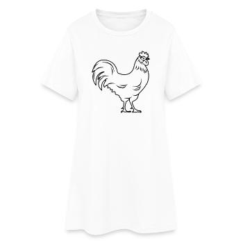 Coq transparent - Robe T-shirt Femme - blanc - Devant