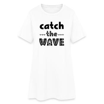 Jeu abstrait de couleurs avec des accents néon - Robe T-shirt Femme - blanc - Devant
