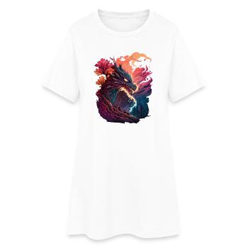 Dragon asiatique - Robe T-shirt Femme - blanc - Devant
