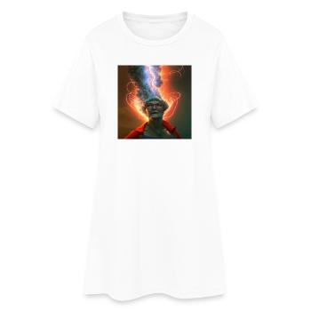 Portrait elektrik 10 - Robe T-shirt Femme - blanc - Devant