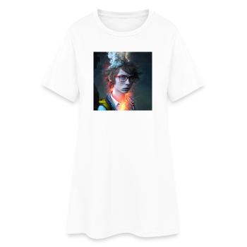 Portrait elektrik 08 - Robe T-shirt Femme - blanc - Devant