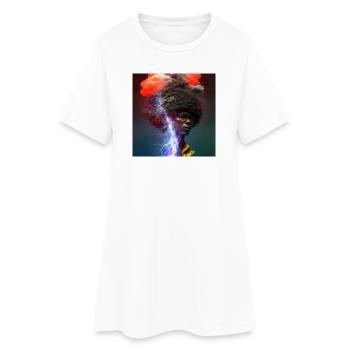 Portrait elektrik 12 - Robe T-shirt Femme - blanc - Devant