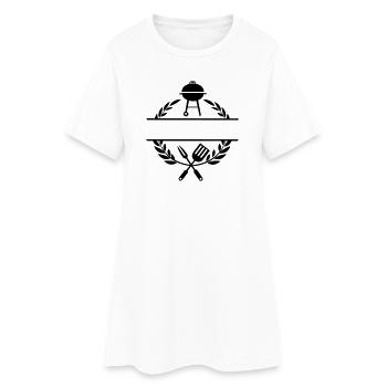 BBQ-Monogramm - Frauen T-Shirt-Kleid - Weiß - Vorne