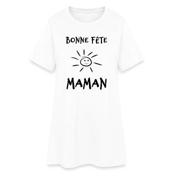 MAMAN,FÊTE DES MÈRES,BONNE FÊTE MAMAN,JE T'AIME - Robe T-shirt Femme - blanc - Devant