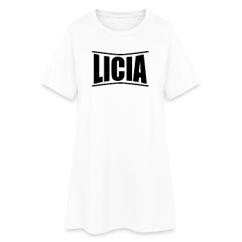 Name T-Shirt Licia T-Shirt Geschenkidee - Frauen T-Shirt-Kleid - Weiß - Vorne