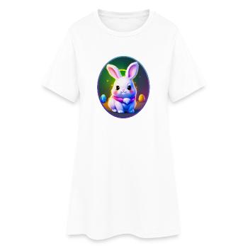 Œuf de Pâques avec motif de lapin de Pâques - Robe T-shirt Femme - blanc - Devant