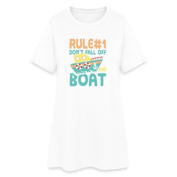 Rule number 1 don t fall off the boat - Frauen T-Shirt-Kleid - Weiß - Vorne