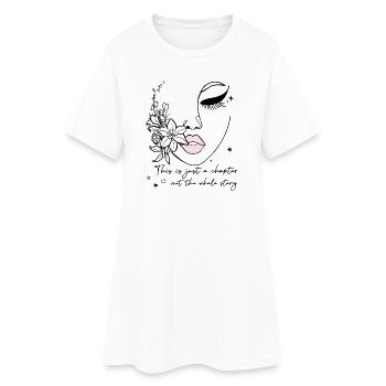 Pink Lip Print Pop Art Kiss - Women’s T-Shirt Dress - white - Front