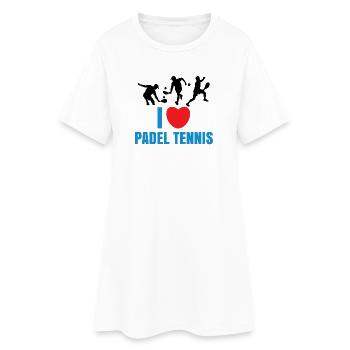 Padel Tennis Heart J’aime Padel Déclaration Sport - Robe T-shirt Femme - blanc - Devant