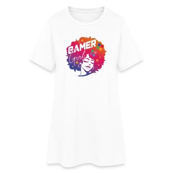 Gamer Girl Beautiful Gaming Afro Girl - Robe T-shirt Femme - blanc - Devant