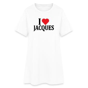 t-shirt J’aime Jacques idée cadeau t-shirt - Robe T-shirt Femme - blanc - Devant