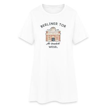 Wesel, Berliner Tor, kultiges Wahrzeichen - Frauen T-Shirt-Kleid - Weiß - Vorne