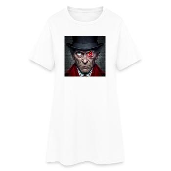 Visage double œil rouge vert- Conspircay - Robe T-shirt Femme - blanc - Devant