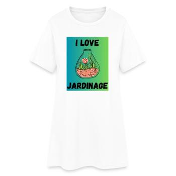 JARDINAGE,PRINTEMPS,JARDIN,JARDINIER,RETRAITE,ETE - Robe T-shirt Femme - blanc - Devant