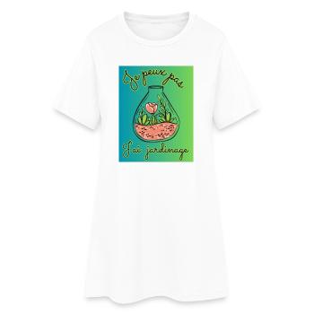 JE PEUX PAS,JARDINAGE,RETRAITE,PRINTEMPS,JARDIN - Robe T-shirt Femme - blanc - Devant