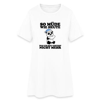 Müde Spruch lustig Schlafen Ausschlafen Faul - Frauen T-Shirt-Kleid - Weiß - Vorne