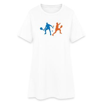 Padel-Tennis Padelspiel Spieler Turnier Schläger - Frauen T-Shirt-Kleid - Weiß - Vorne
