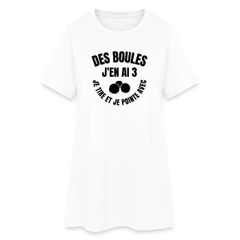 pétanque, club de pétanque, bouliste - Robe T-shirt Femme - blanc - Devant
