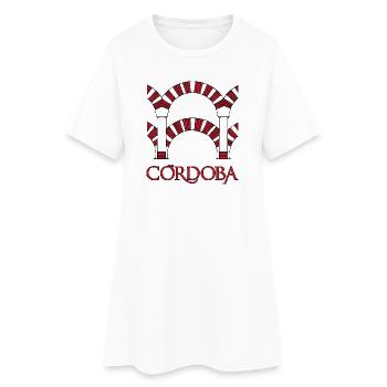 Córdoba 1 - Frauen T-Shirt-Kleid - Weiß - Vorne