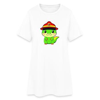 Service d’incendie de Dinosaur - Robe T-shirt Femme - blanc - Devant
