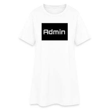 ADMIN Whitewords/Blackbackround - Frauen T-Shirt-Kleid - Weiß - Vorne