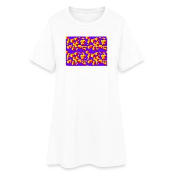 Déco motif cube coloré - Robe T-shirt Femme - blanc - Devant