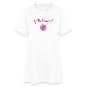 Glückskind - Wortschätze - vergessene Wörter - Frauen T-Shirt-Kleid - Weiß - Vorne
