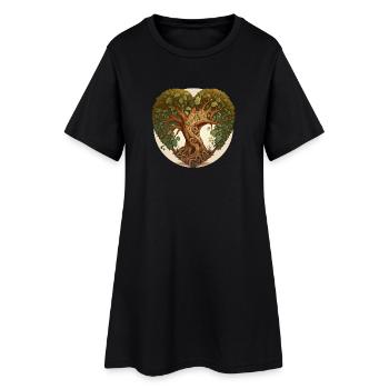 Arbre en forme de cœur, arbre de cœur avec arrière-plan - Robe T-shirt Femme - noir - Devant