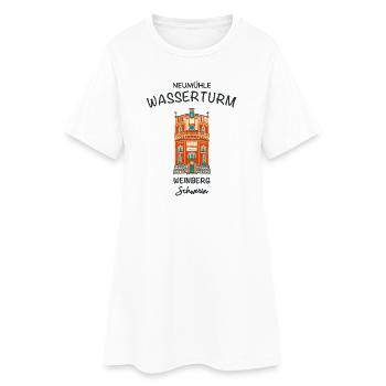 Schwerin, Wasserturm auf dem Weinberg - Frauen T-Shirt-Kleid - Weiß - Vorne